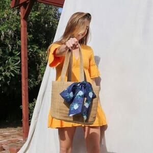 Draper James Everyday Straw Bag with Floral Scarf